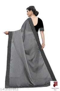 WOMAN SILK Sarees Aagam Ensemble Sarees - Embroidered, 1, GRAY, FREE SIZE